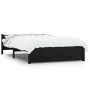 Estructura de cama doble madera maciza negra 135x190 cm de vidaXL, Camas y somieres - Ref: Foro24-815023, Precio: 162,96 €, D...