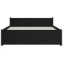 Estructura de cama doble madera maciza negra 135x190 cm de vidaXL, Camas y somieres - Ref: Foro24-815023, Precio: 162,96 €, D...