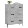 Aparador de madera de ingeniería gris hormigón 69,5x34x90 cm de vidaXL, Aparadores - Ref: Foro24-827864, Precio: 107,29 €, De...