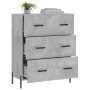 Aparador de madera de ingeniería gris hormigón 69,5x34x90 cm de vidaXL, Aparadores - Ref: Foro24-827864, Precio: 107,29 €, De...