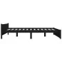 Estructura de cama de madera maciza negro 140x190 cm de vidaXL, Camas y somieres - Ref: Foro24-815028, Precio: 163,65 €, Desc...
