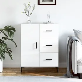 Aparador de madera contrachapada blanco brillante 69,5x34x90 cm de vidaXL, Aparadores - Ref: Foro24-827918, Precio: 104,75 €,...