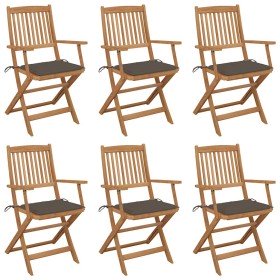 Sillas de jardín plegables 6 uds y cojines madera maciza acacia en Sillas de jardín | Comprar online en Foru.es