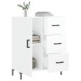 Aparador de madera contrachapada blanco brillante 69,5x34x90 cm de vidaXL, Aparadores - Ref: Foro24-827918, Precio: 106,06 €,...