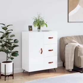 Aparador de madera contrachapada blanco brillante 69,5x34x90 cm de vidaXL, Aparadores - Ref: Foro24-827886, Precio: 97,88 €, ...