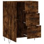 Aparador de madera de ingeniería roble ahumado 69,5x34x90 cm de vidaXL, Aparadores - Ref: Foro24-827913, Precio: 66,14 €, Des...
