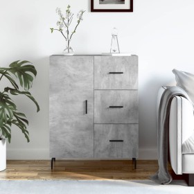 Aparador de madera de ingeniería gris hormigón 69,5x34x90 cm de vidaXL, Aparadores - Ref: Foro24-827936, Precio: 101,36 €, De...