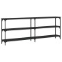 Mesa consola madera de ingeniería negra 200x29x75 cm en Mesas auxiliares | Comprar online en Foru.es