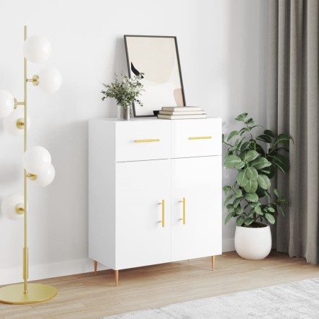 Aparador de madera contrachapada blanco brillante 69,5x34x90 cm de vidaXL, Aparadores - Ref: Foro24-827966, Precio: 91,40 €, ...