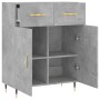 Aparador de madera de ingeniería gris hormigón 69,5x34x90 cm de vidaXL, Aparadores - Ref: Foro24-827960, Precio: 83,95 €, Des...