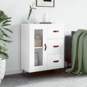 Aparador de madera contrachapada blanco brillante 69,5x34x90 cm de vidaXL, Aparadores - Ref: Foro24-828014, Precio: 101,16 €,...