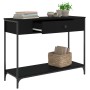 Mesa consola madera de ingeniería negra 100x34,5x75 cm en Mesas auxiliares | Comprar online en Foru.es