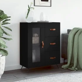 Aparador de madera de ingeniería negro 69,5x34x90 cm de vidaXL, Aparadores - Ref: Foro24-828013, Precio: 96,04 €, Descuento: %