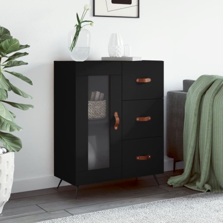 Aparador de madera de ingeniería negro 69,5x34x90 cm de vidaXL, Aparadores - Ref: Foro24-828013, Precio: 96,91 €, Descuento: %