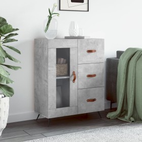 Aparador de madera de ingeniería gris hormigón 69,5x34x90 cm de vidaXL, Aparadores - Ref: Foro24-828016, Precio: 69,13 €, Des...
