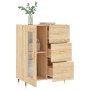 Aparador de madera de ingeniería roble Sonoma 69,5x34x90 cm de vidaXL, Aparadores - Ref: Foro24-828023, Precio: 93,58 €, Desc...