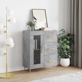Aparador de madera de ingeniería gris hormigón 69,5x34x90 cm de vidaXL, Aparadores - Ref: Foro24-828032, Precio: 93,12 €, Des...