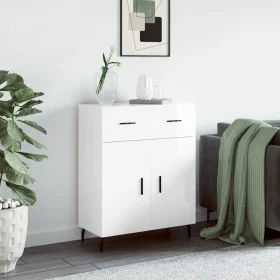 Aparador de madera contrachapada blanco brillante 69,5x34x90 cm de vidaXL, Aparadores - Ref: Foro24-827998, Precio: 95,90 €, ...