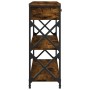 Mesa consola madera de ingeniería roble ahumado 75x28x75 cm en Mesas auxiliares | Comprar online en Foru.es