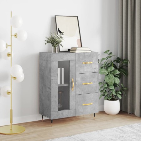 Aparador de madera de ingeniería gris hormigón 69,5x34x90 cm de vidaXL, Aparadores - Ref: Foro24-828024, Precio: 94,13 €, Des...