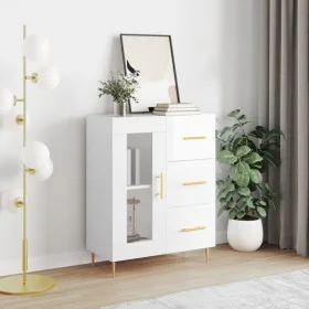 Aparador de madera contrachapada blanco brillante 69,5x34x90 cm de vidaXL, Aparadores - Ref: Foro24-828030, Precio: 101,91 €,...