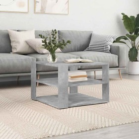 Mesa de centro madera ingeniería gris hormigón 58x58x40 cm en Mesas de centro | Comprar online en Foru.es