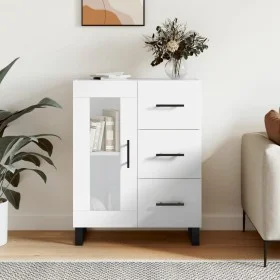 Glossy white plywood sideboard 69.5x34x90 cm by vidaXL, Sideboards - Ref: Foro24-828070, Price: 111,80 €, Discount: %