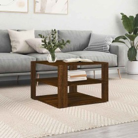 Mesa de centro madera ingeniería roble marrón 58x58x40 cm en Mesas de centro | Comprar online en Foru.es