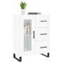 Aparador de madera contrachapada blanco brillante 69,5x34x90 cm de vidaXL, Aparadores - Ref: Foro24-828070, Precio: 113,18 €,...