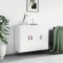 Aparador de madera de ingeniería blanco brillo 90x34x80 cm de vidaXL, Aparadores - Ref: Foro24-828078, Precio: 87,54 €, Descu...