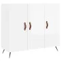 Aparador de madera de ingeniería blanco brillo 90x34x80 cm de vidaXL, Aparadores - Ref: Foro24-828078, Precio: 87,54 €, Descu...