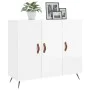 Aparador de madera de ingeniería blanco brillo 90x34x80 cm de vidaXL, Aparadores - Ref: Foro24-828078, Precio: 87,54 €, Descu...