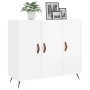 Aparador de madera de ingeniería blanco brillo 90x34x80 cm de vidaXL, Aparadores - Ref: Foro24-828078, Precio: 88,62 €, Descu...