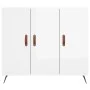Aparador de madera de ingeniería blanco brillo 90x34x80 cm de vidaXL, Aparadores - Ref: Foro24-828078, Precio: 87,54 €, Descu...