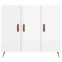 Aparador de madera de ingeniería blanco brillo 90x34x80 cm de vidaXL, Aparadores - Ref: Foro24-828078, Precio: 88,62 €, Descu...