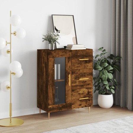 Aparador de madera de ingeniería roble ahumado 69,5x34x90 cm de vidaXL, Aparadores - Ref: Foro24-828033, Precio: 69,39 €, Des...