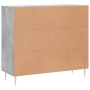 Aparador de madera de ingeniería gris hormigón 90x34x80 cm de vidaXL, Aparadores - Ref: Foro24-828096, Precio: 84,20 €, Descu...