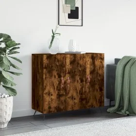 Sideboard aus geräuchertem Eichenholzwerkstoff, 90 x 34 x 80 cm von vidaXL, Sideboards - Ref: Foro24-828081, Preis: 82,52 €, ...