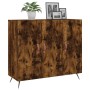 Aparador de madera de ingeniería roble ahumado 90x34x80 cm de vidaXL, Aparadores - Ref: Foro24-828081, Precio: 83,57 €, Descu...