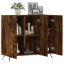 Aparador de madera de ingeniería roble ahumado 90x34x80 cm de vidaXL, Aparadores - Ref: Foro24-828081, Precio: 83,57 €, Descu...