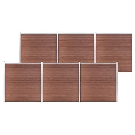 Valla de jardín de WPC marrón 1045x186 cm de vidaXL, Paneles de vallas - Ref: Foro24-3053211, Precio: 1,00 €, Descuento: %