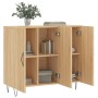 Aparador de madera de ingeniería roble Sonoma 90x34x80 cm de vidaXL, Aparadores - Ref: Foro24-828103, Precio: 82,61 €, Descue...