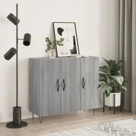 Aparador de madera de ingeniería gris Sonoma 90x34x80 cm de vidaXL, Aparadores - Ref: Foro24-828106, Precio: 77,55 €, Descuen...