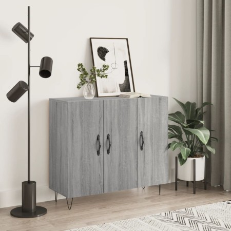 Aparador de madera de ingeniería gris Sonoma 90x34x80 cm de vidaXL, Aparadores - Ref: Foro24-828106, Precio: 88,33 €, Descuen...