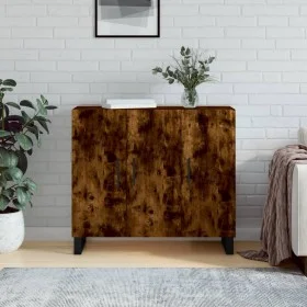 Aparador de madera de ingeniería roble ahumado 90x34x80 cm de vidaXL, Aparadores - Ref: Foro24-828137, Precio: 83,66 €, Descu...