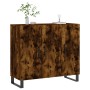 Aparador de madera de ingeniería roble ahumado 90x34x80 cm de vidaXL, Aparadores - Ref: Foro24-828137, Precio: 84,71 €, Descu...