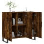 Aparador de madera de ingeniería roble ahumado 90x34x80 cm de vidaXL, Aparadores - Ref: Foro24-828137, Precio: 84,71 €, Descu...
