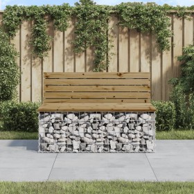 Banco jardín diseño gaviones madera pino impregnada 103x70x65cm en Bancos de jardín | Comprar online en Foru.es