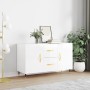 Aparador de madera de ingeniería blanco brillante 100x36x60 cm de vidaXL, Aparadores - Ref: Foro24-828150, Precio: 115,66 €, ...