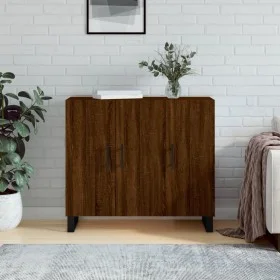 Aparador de madera de ingeniería marrón roble 90x34x80 cm de vidaXL, Aparadores - Ref: Foro24-828139, Precio: 82,33 €, Descue...